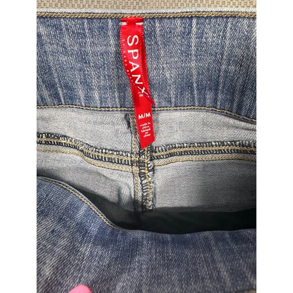Spanx Two-Tone Distressed Skinny Jeans Medium M - Picture 9 of 9